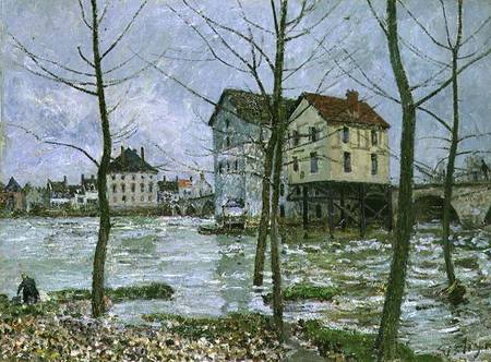 The Mills at Moret-sur-Loing, Winter from Alfred Sisley