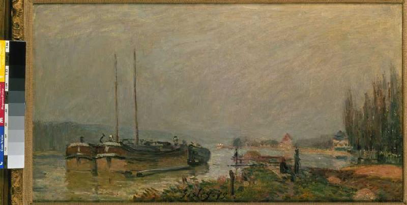 On the shore of his from Alfred Sisley