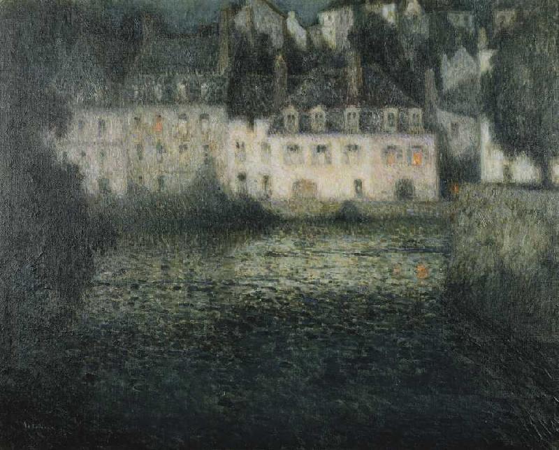 Haus am Fluss im Mondlicht, Quimperle from Alfred von Schüßler