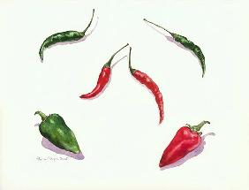 Chillies and Peppers, 2005 (w/c on paper) 