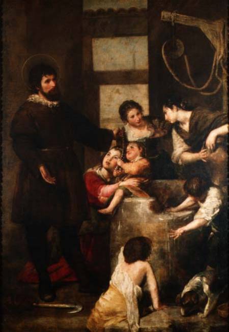 St. Isidore saves a child that had fallen in a well from Alonso Cano