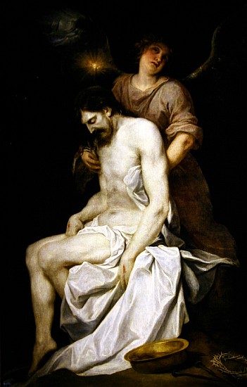 The dead Christ supported by an angel from Alonso Cano