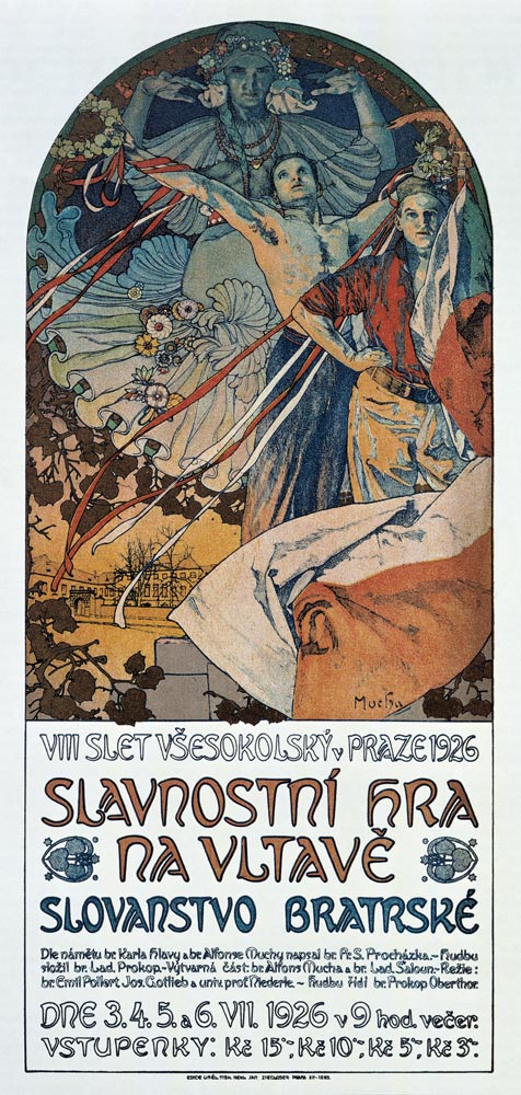 8th Sokol Festival in Prague (Poster) from Alphonse Mucha