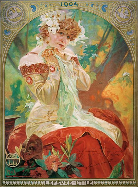 Sarah Bernhardt (1844-1923) Lefevre-Utile from Alphonse Mucha