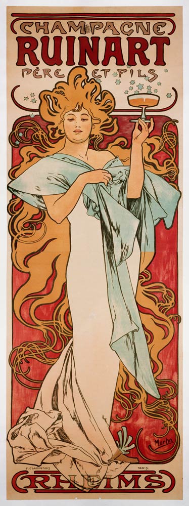 Poster for Champagne Ruinart (Upper part) from Alphonse Mucha