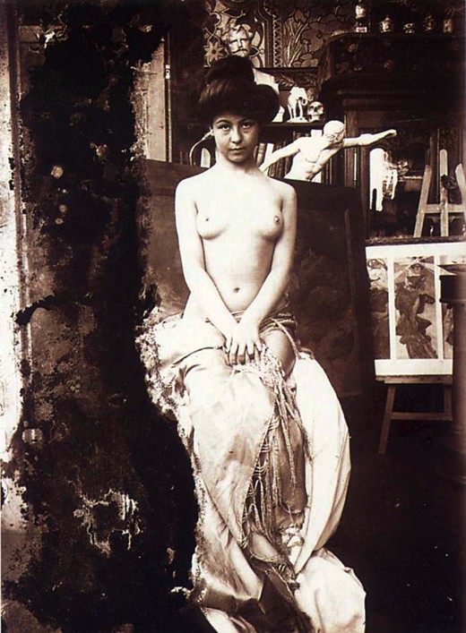 Nude Model in studio from Alphonse Mucha