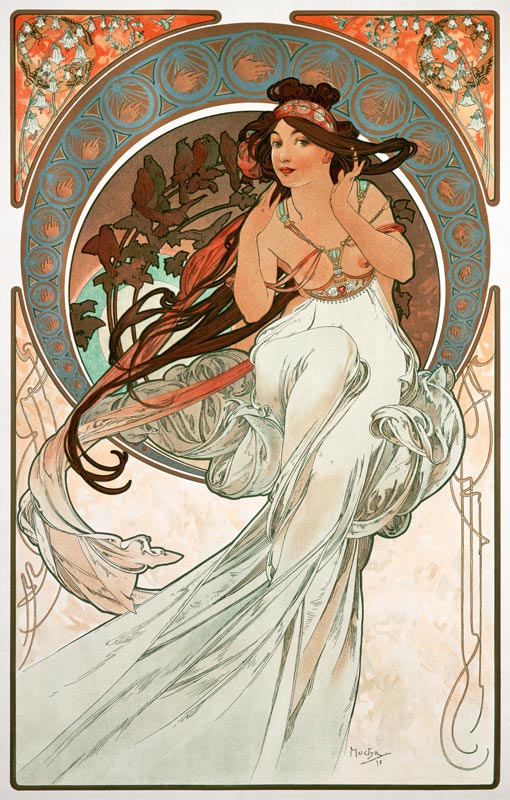 Four arts: The music. from Alphonse Mucha