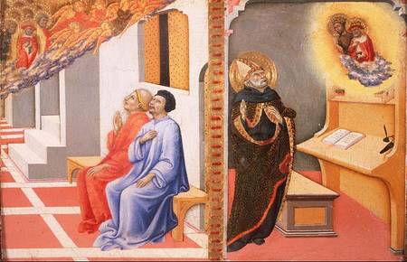 The Visions of (LtoR) St. Jerome and St. John the Baptist from also Ansano di Pietro di Mencio Pietro