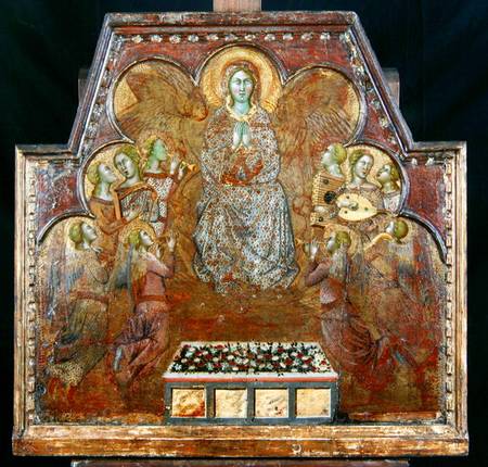 Virgin Surrounded by Angels (tempera & gold on panel) from also Manfredi de Battilori Bartolo di Fredi