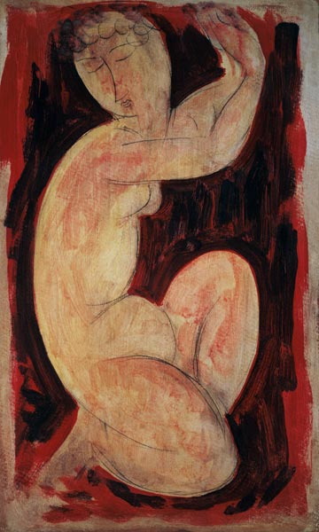 Red Caryatid, 1913 (oil, tempera and crayon on from Amadeo Modigliani