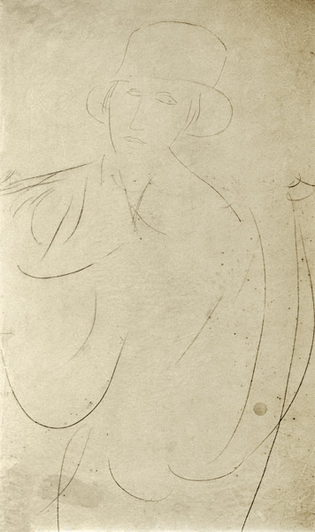 Modigliani / Woman with Hat / Drawing from Amadeo Modigliani