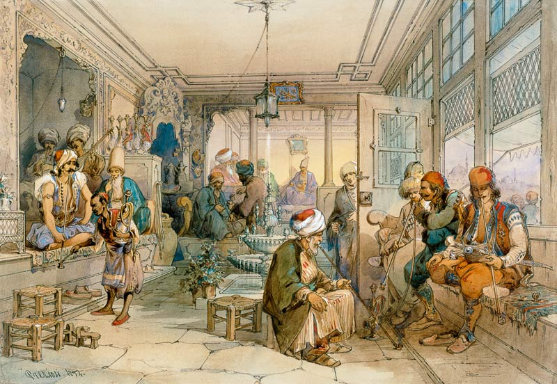 A Coffee House, Constantinople from Amadeo Preziosi