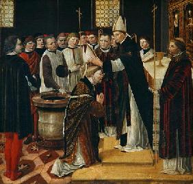 Ordination of St. Augustine (tempera on panel)