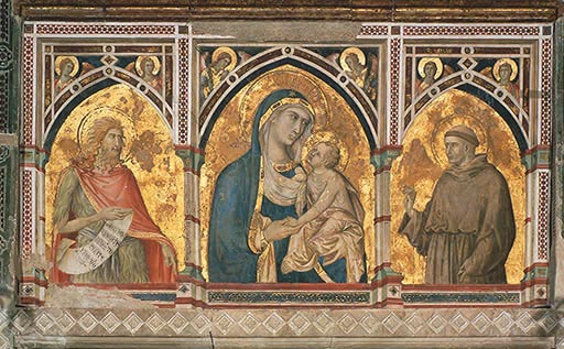 Madonna mit Kind, Johannes d.T. und dem hl. Franziskus from Ambrogio Lorenzetti