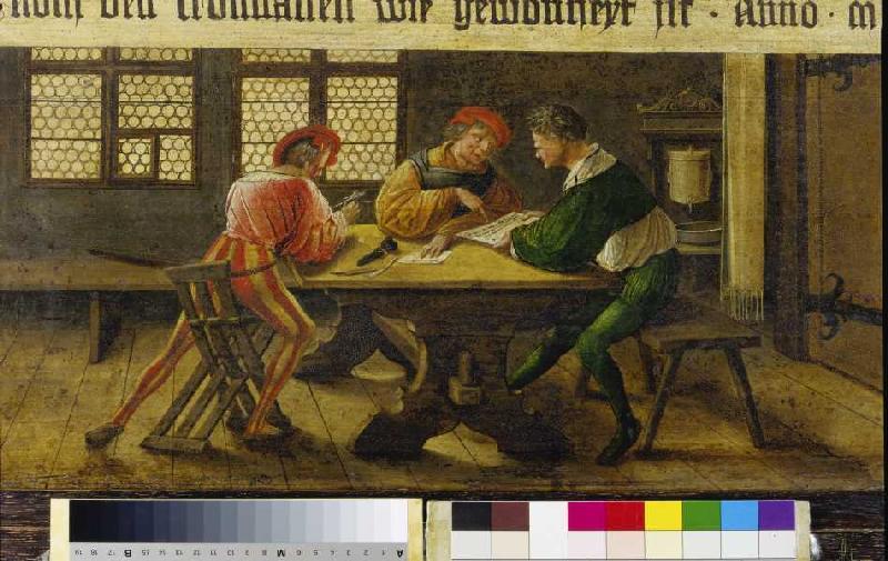 Lectures a paper explains two of reading unkundigen to skilled workers. from Ambrosius Holbein