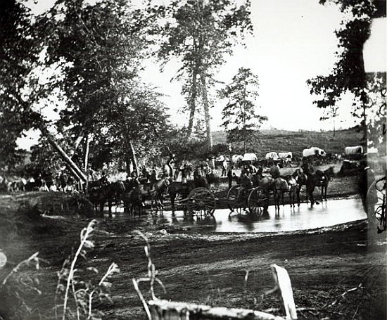 Federal battery fording a tributary of the river Rappahannock on battle day, Cedar Mountain, Virgini from American Photographer