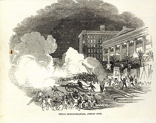 Demonstration at Jersey City in favour of the Annexation the United States of Texas, illustration fr from American School