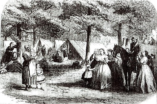 Southern refugees encamping in the woods near Vicksburg from American School