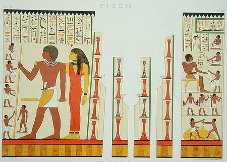 Tomb 24, Sepulchral Chamber No. 2, from Gizeh, Volume II, plate XV from 'Ancient Egypt' by Samuel Au from American School