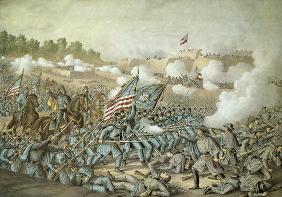 Battle of Williamsburg, 5th May 1862 by Kurz & Allison (colour litho)