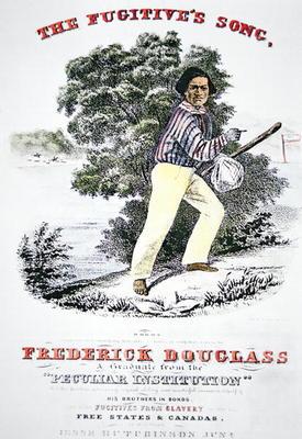 Poster for 'The Fugitive's Song' composed in honour of Frederick Douglass (1818-95) by Jesse Hutchin