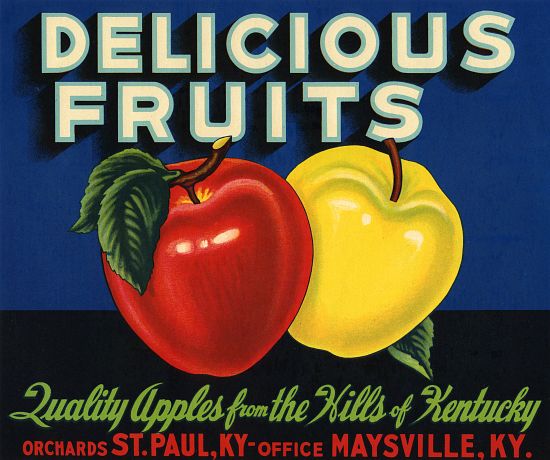 Delicious Fruits Fruit Crate Label from American School, (20th century)