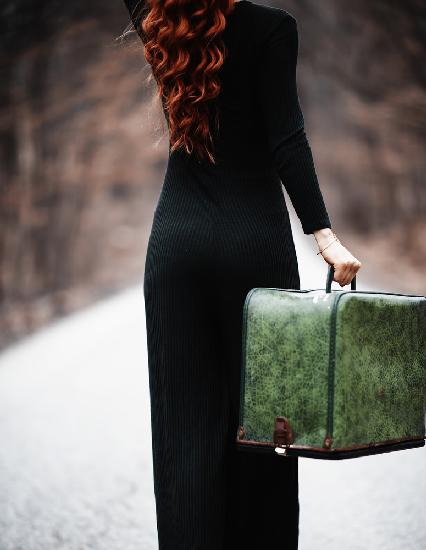 woman with a suitcase