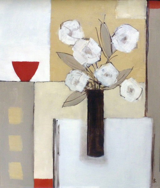 Red Bowl, White Flowers from Ana  Bianchi