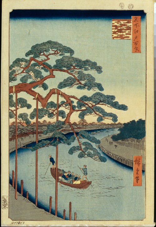 Five Pines and the Onagi Canal (One Hundred Famous Views of Edo) from Ando oder Utagawa Hiroshige