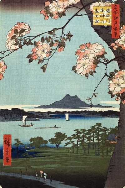 Massaki and the Suijin Grove by the Sumida River (One Hundred Famous Views of Edo) from Ando oder Utagawa Hiroshige