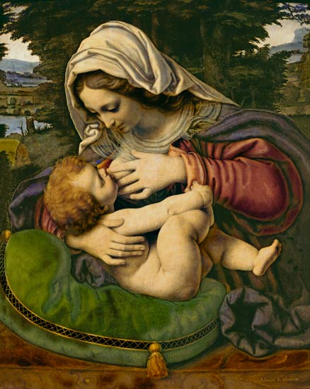 The Madonna with the green cushion from Andrea de Solario