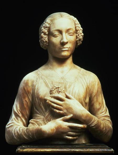 Young woman with a bunch of flowers, or "Flora", thought to be Lucrezia Donati, bust from Andrea del Verrocchio