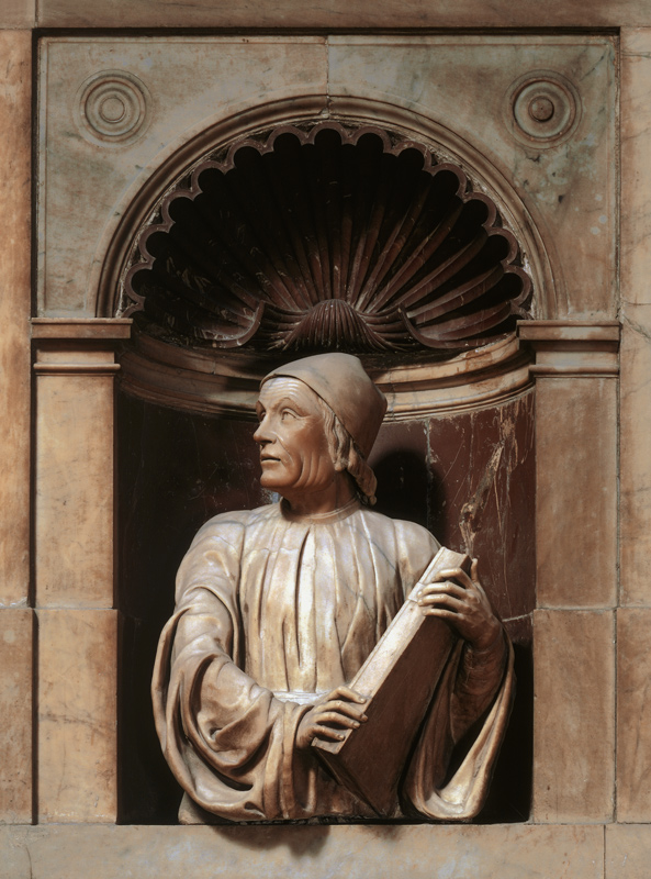 Marsilio Ficino, Italian philosopher, bust from Andrea  Ferrucci