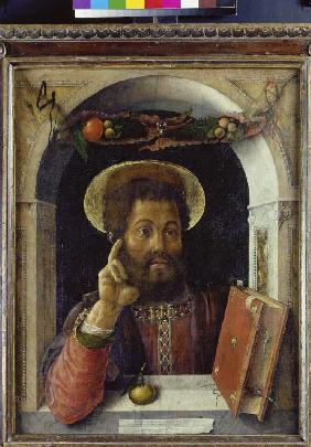 Half-length portrait of a sacred apostle in Fensterrahmung