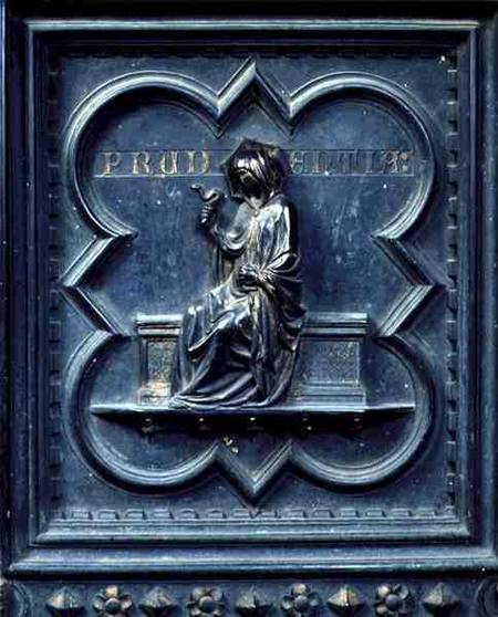 Prudence, panel H of the South Doors of the Baptistery of San Giovanni from Andrea Pisano