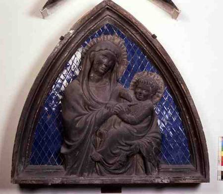 Virgin and Child, detail, relief tile from the Campanile from Andrea Pisano