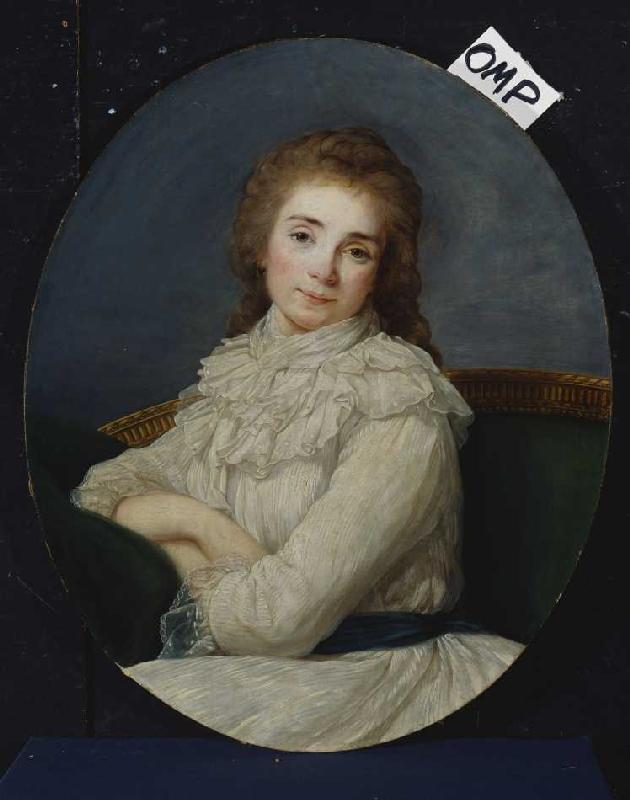 Portrait einer Dame in einem weißem Kleid. from Angelica Kauffmann