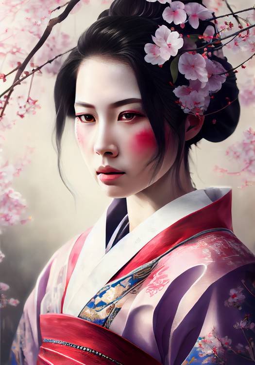Sakura Traum: Bezaubernde Geisha zwischen Kirschblüten from Anja Frost