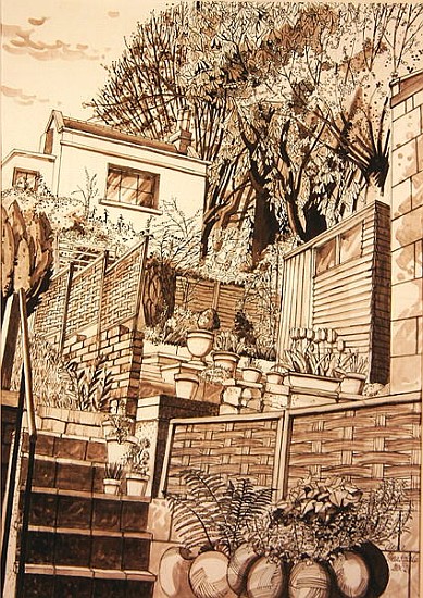 Back Garden, Bath (pen & ink and wash on paper)  from Anna  Teasdale