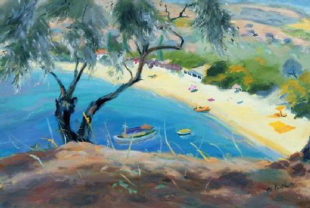 Achladies Bay, Skiathos, Greece, 1985 (oil on canvas) 
