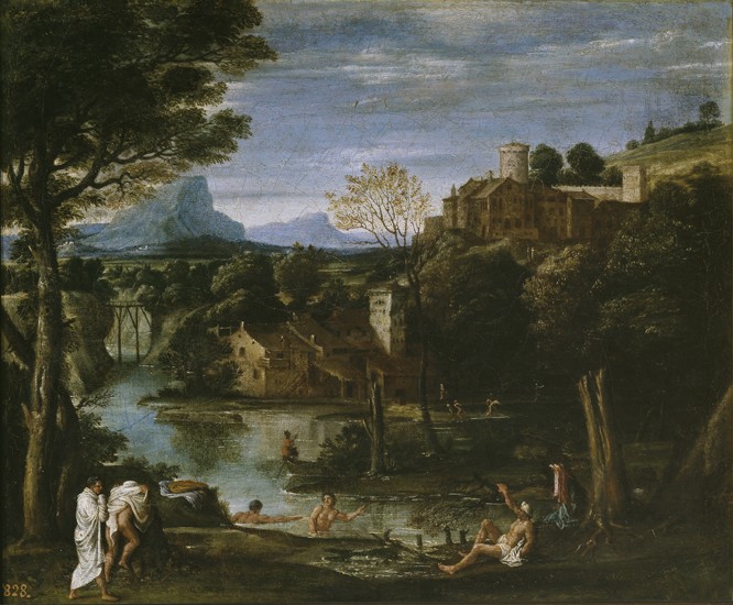Landscape with river and bathers from Annibale Carracci