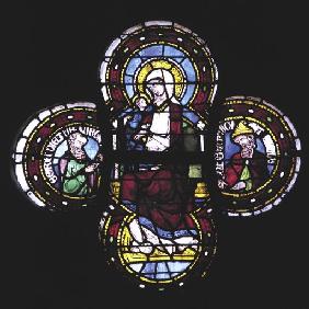 Assisi, Glasfenster, Maria mit Propheten
