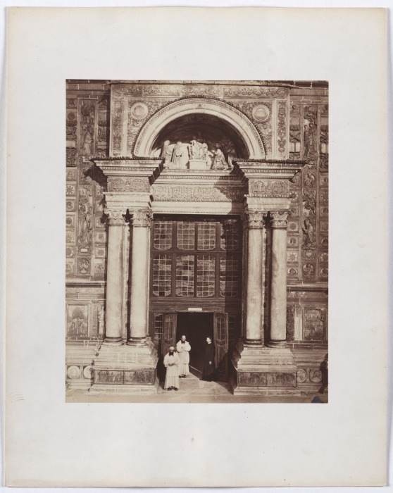 The Charterhouse of Pavia: view of the main portal of the church from Anonym