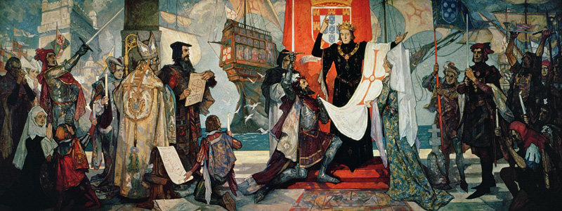 Departure for the Cape, King Manuel I of Portugal blessing Vasco da Gama and his expedition, c.1935 from Anonymous painter