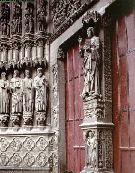 Central Portal of the West Facade depicting The Last Judgement, detail of statues of the Apostles,th from Anonymous painter