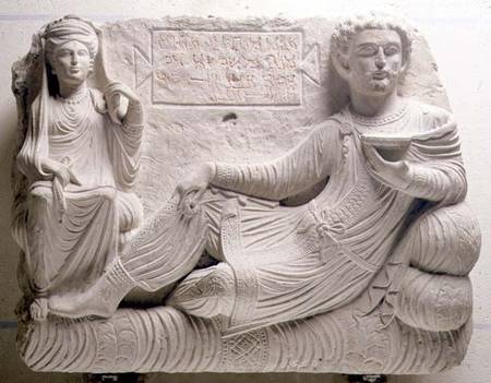 Couple at a banquet, tomb find from Palmyra,Syria from Anonymous painter