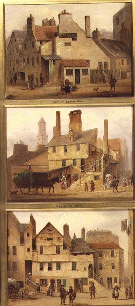 Edinburgh: Nine Views of the Old Town, Foot of Leith Wynd, Cowgate Port, Foot of Candle Maker Row from Anonymous painter