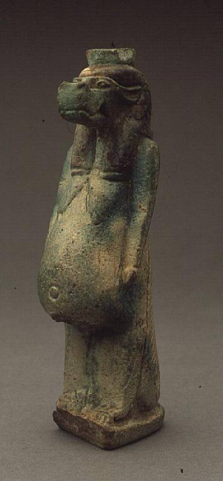 Faience statuette of the goddess Tawereta hippopotamus with crocodile tail from Anonymous painter