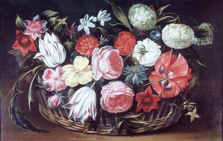 Flowers in a basket from Anonymous painter