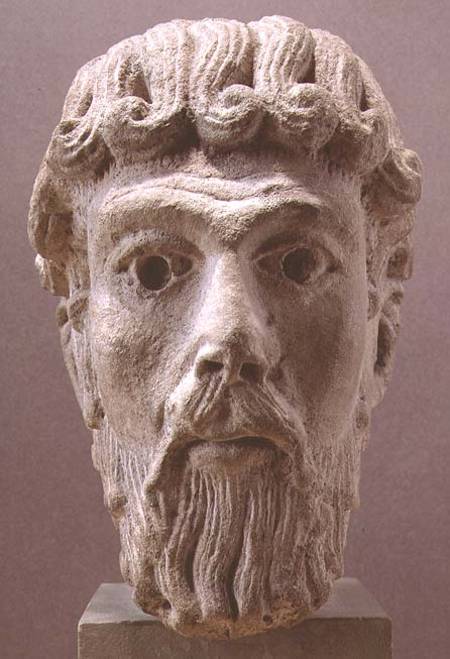Head of St. Peter, fragment of a statue from the Shrine of St. Lazarus, Cathedral of St. Lazare, Aut from Anonymous painter